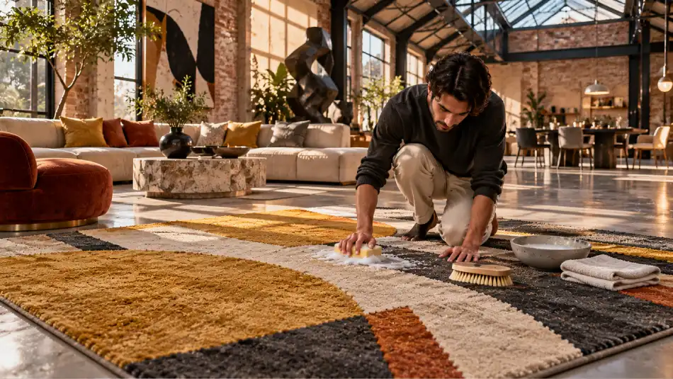 Clean a Synthetic Rug at Home by Hand